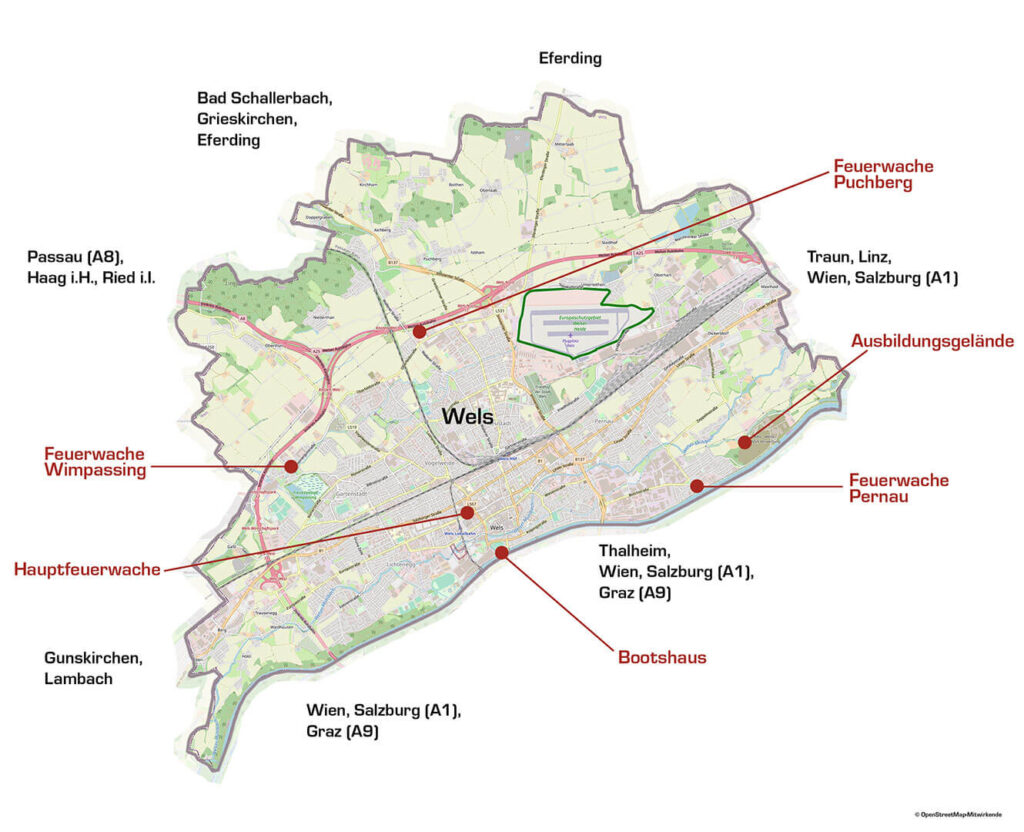 Stadt Wels Übersicht Karte